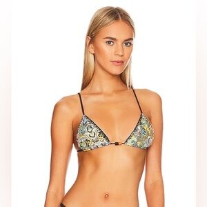 MAAJI Crochet Reversible Black String Triangle Zen Bikini Top - M